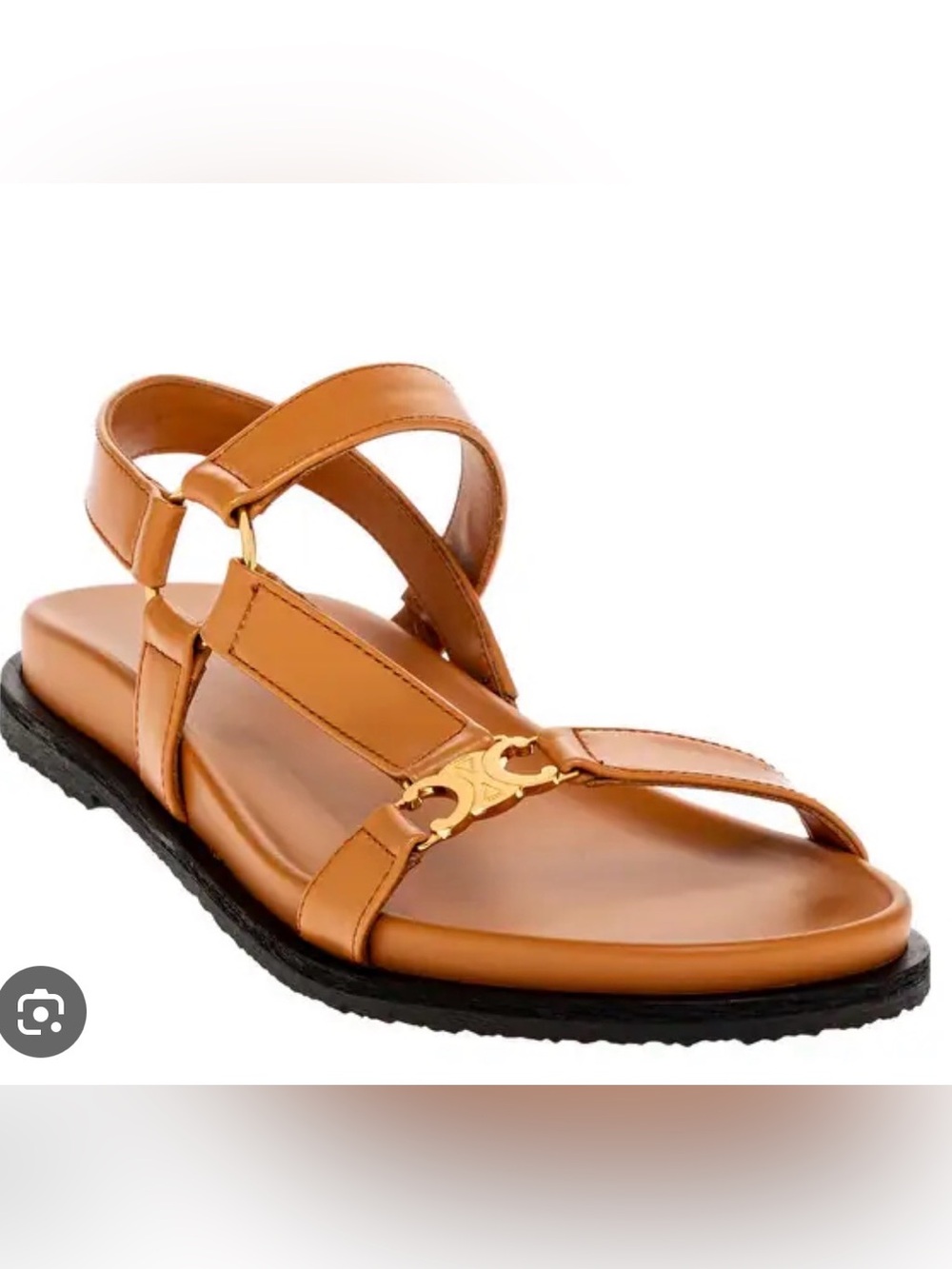 Celine Maud Sandal with Triomphe in Calfskin Light Caramel